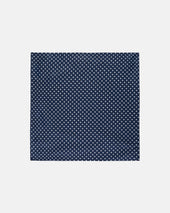 Made-in-Italy Navy & White Polka Dot Silk Pocket Square