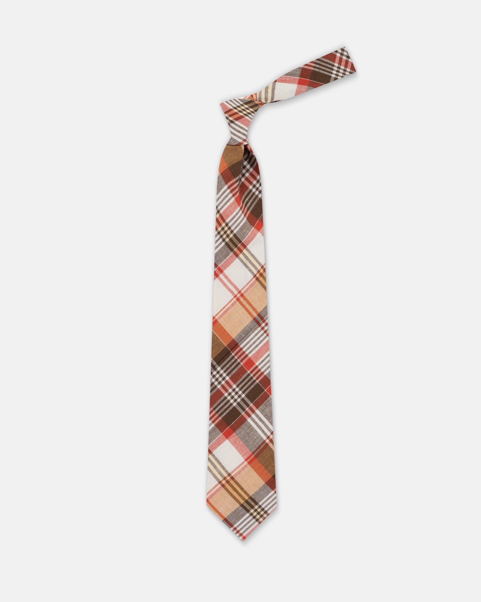 Made In Usa White Red Madras Tie