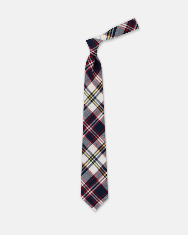 Made-in-USA Blue, White, & Yellow Madras Tie
