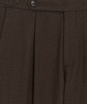 Italian Flannel Houndstooth Side Tab Trouser