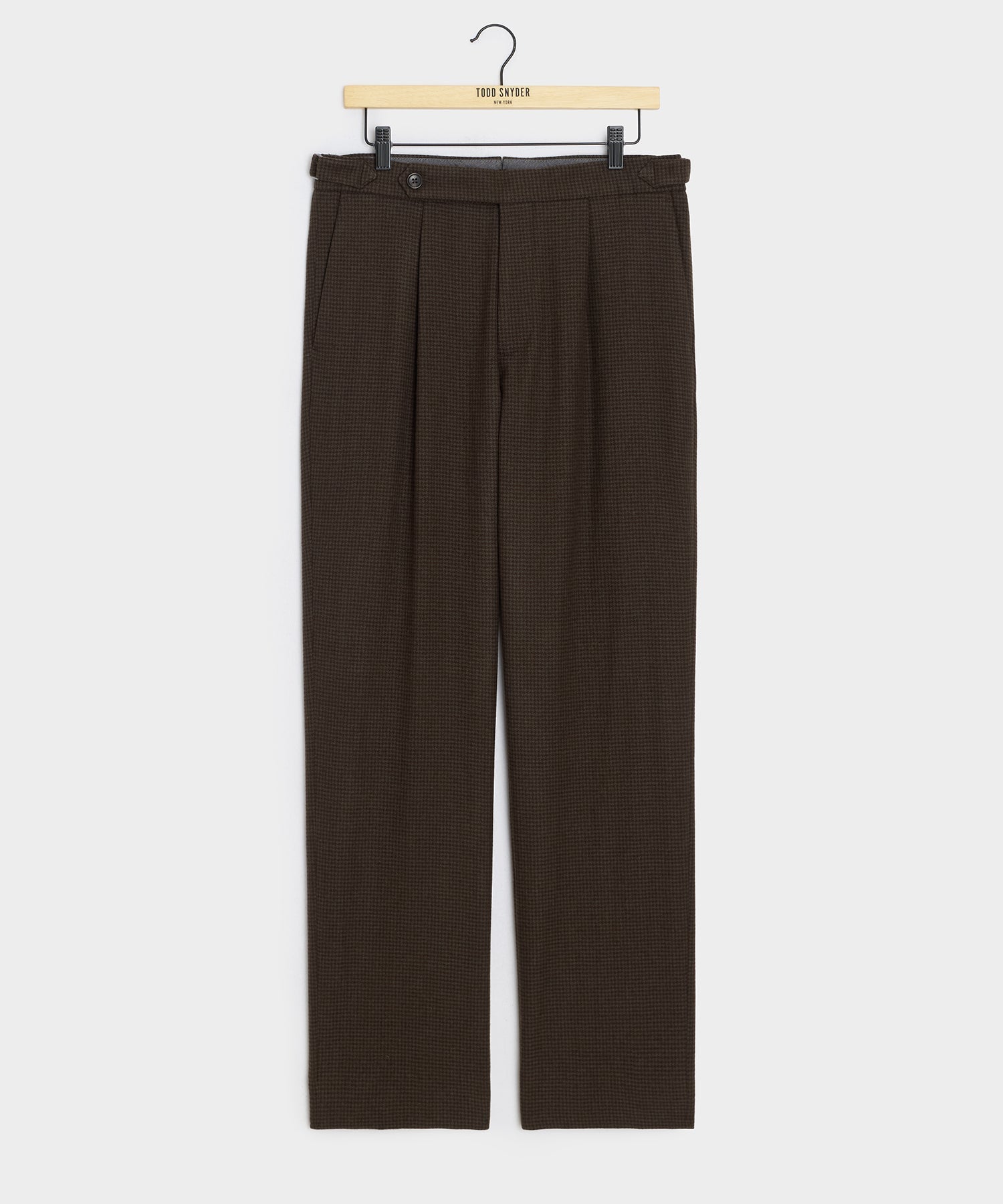 Italian Flannel Houndstooth Side Tab Trouser