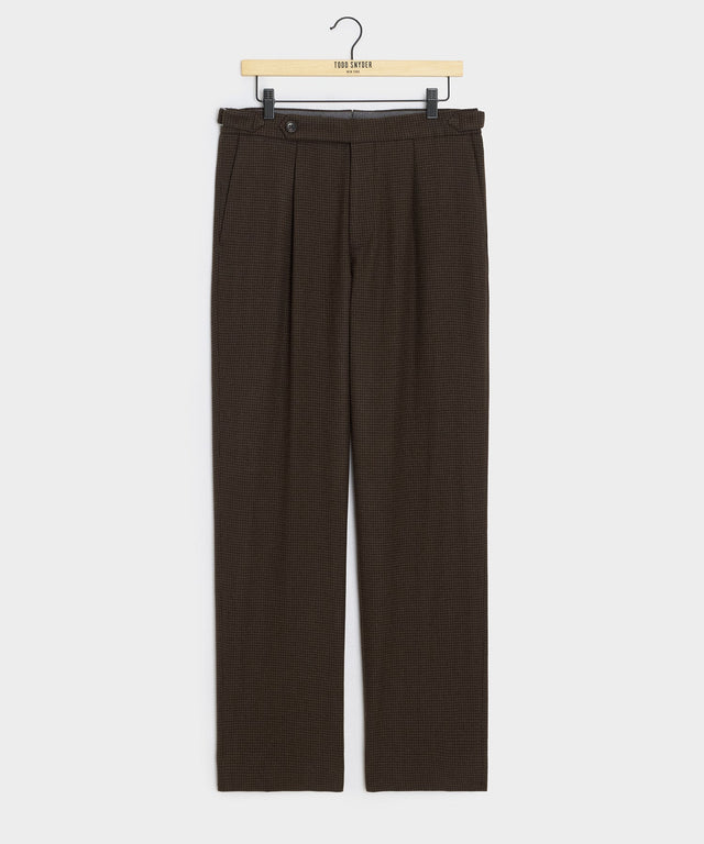 Italian Flannel Houndstooth Side Tab Trouser