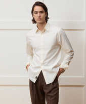 Cotton Twill Long Point Collar Shirt