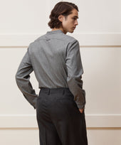 Italian Wool-Cashmere Band Collar Overshirt