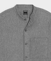 Italian Wool-Cashmere Band Collar Overshirt