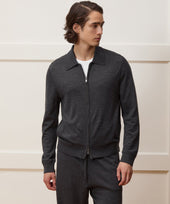 Merino Full-Zip Sweater Polo