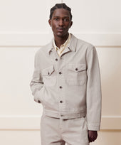 Cropped Denim Eisenhower Jacket