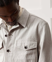 Cropped Denim Eisenhower Jacket