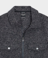 Relaxed Wool-Silk Quarter-Zip Polo