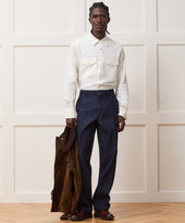 Relaxed Creased Denim Chino in Indigo