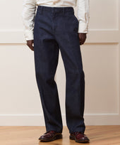 Relaxed Creased Denim Chino in Indigo