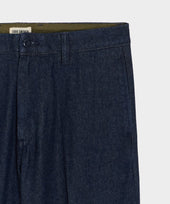 Relaxed Creased Denim Chino in Indigo