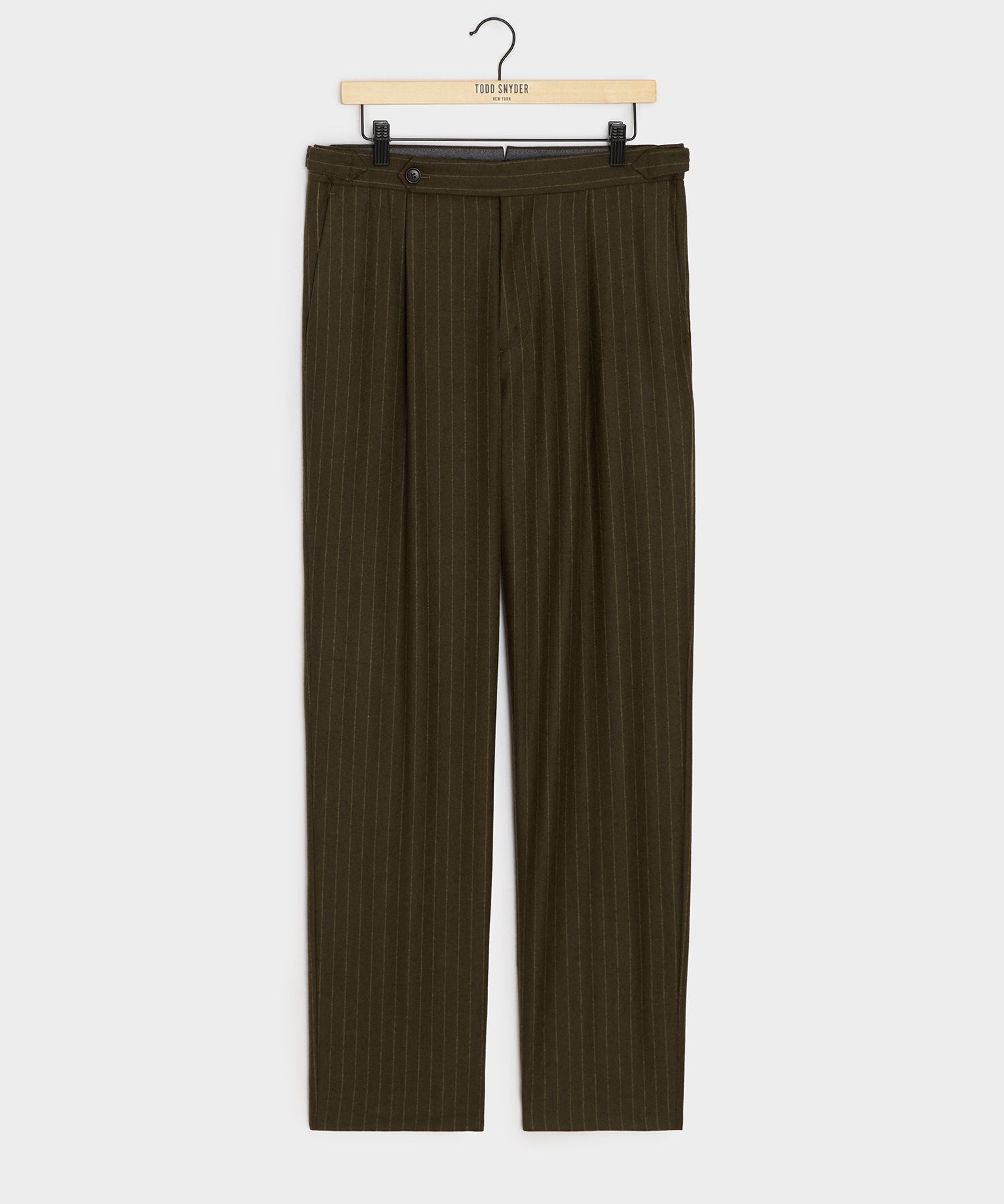 Italian Flannel Pinstripe Side Tab Trouser