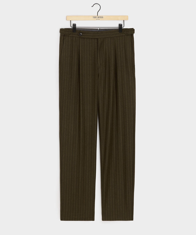 Italian Flannel Pinstripe Side Tab Trouser