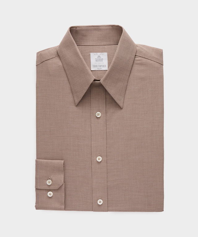 Lightweight Flannel Long Point Collar Dress Shirt