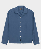 Cropped Sea Soft Irish Linen Camp Collar Shirt