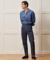 Cropped Sea Soft Irish Linen Camp Collar Shirt