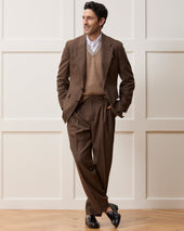 Italian Flannel Herringbone Hollywood Trouser