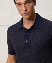 Cotton Basketweave Sweater Polo
