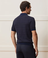 Cotton Basketweave Sweater Polo