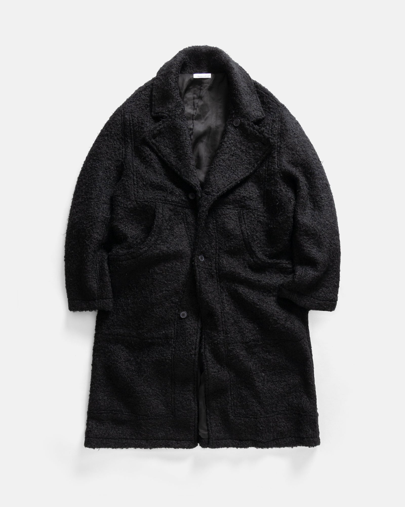 Fabry Paneled Topcoat Fohair Blended Woolen Boucl