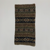 Fair Isle Knitted Scarf In Light Brown