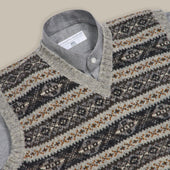 Fair Isle Slipover In Grey