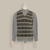Fair Isle Slipover In Grey