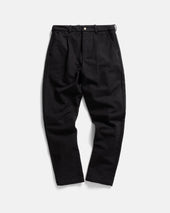 JIAN SINGLE PLEAT PANT - BLACK HANDSPUN COTTON CANVAS