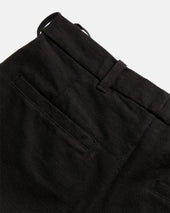 JIAN SINGLE PLEAT PANT - BLACK HANDSPUN COTTON CANVAS