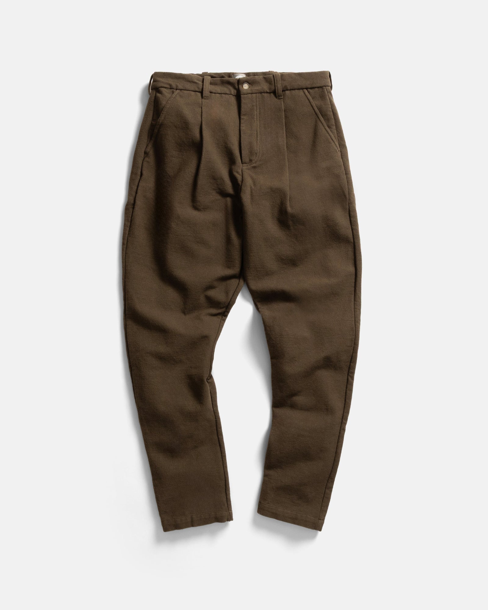 Jian Single Pleat Pant Fondente Handspun Cotton Canvas