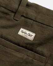 JIAN SINGLE PLEAT PANT - RIFLE GREEN HANDSPUN COTTON CANVAS