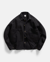 SAM SHIRT JACKET - BLACK HANDSPUN COTTON CANVAS