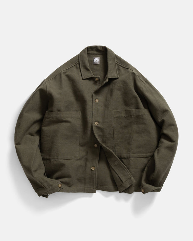 SAM SHIRT JACKET - RIFLE GREEN HANDSPUN COTTON CANVAS