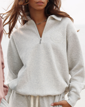 Half Zip Fleece Sweatshirt Eggshell Unisex