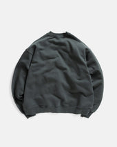 18 EAST x TRUSTEVER FERMI HAND-EMBROIDERED CREWNECK SWEATSHIRT - DEEP FOLIAGE / TRAVERTINE 19oz. ALL COTTON LOOPBACK TERRY FLEECE