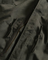 PAOLO FISHTAIL PARKA WITH REMOVABLE QUILTED LINER JACKET - FOLIAGE WAXED NYLON / TRAVERTINE "COBBLESTONE' NYLON RIPSTOP