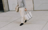 Flat Front Trouser In Natural Canvas