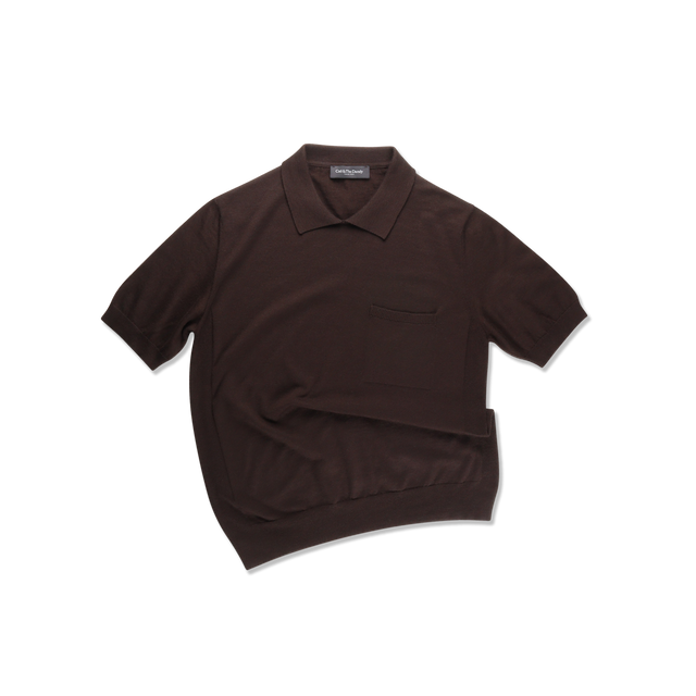 Polo in Chocolate Brown Cotton Cashmere