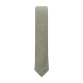 Herringbone Tie In Green Pure Linen