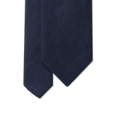 Herringbone Tie in Navy Pure Linen