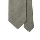 Herringbone Tie in Green Pure Linen