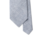 Herringbone Tie in Sky Blue Pure Linen