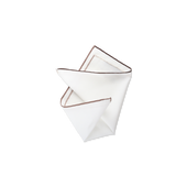 Cotton Pocket Square With Brown Multi Trim