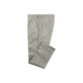 Flat Front Trouser in Green Stretch Cotton