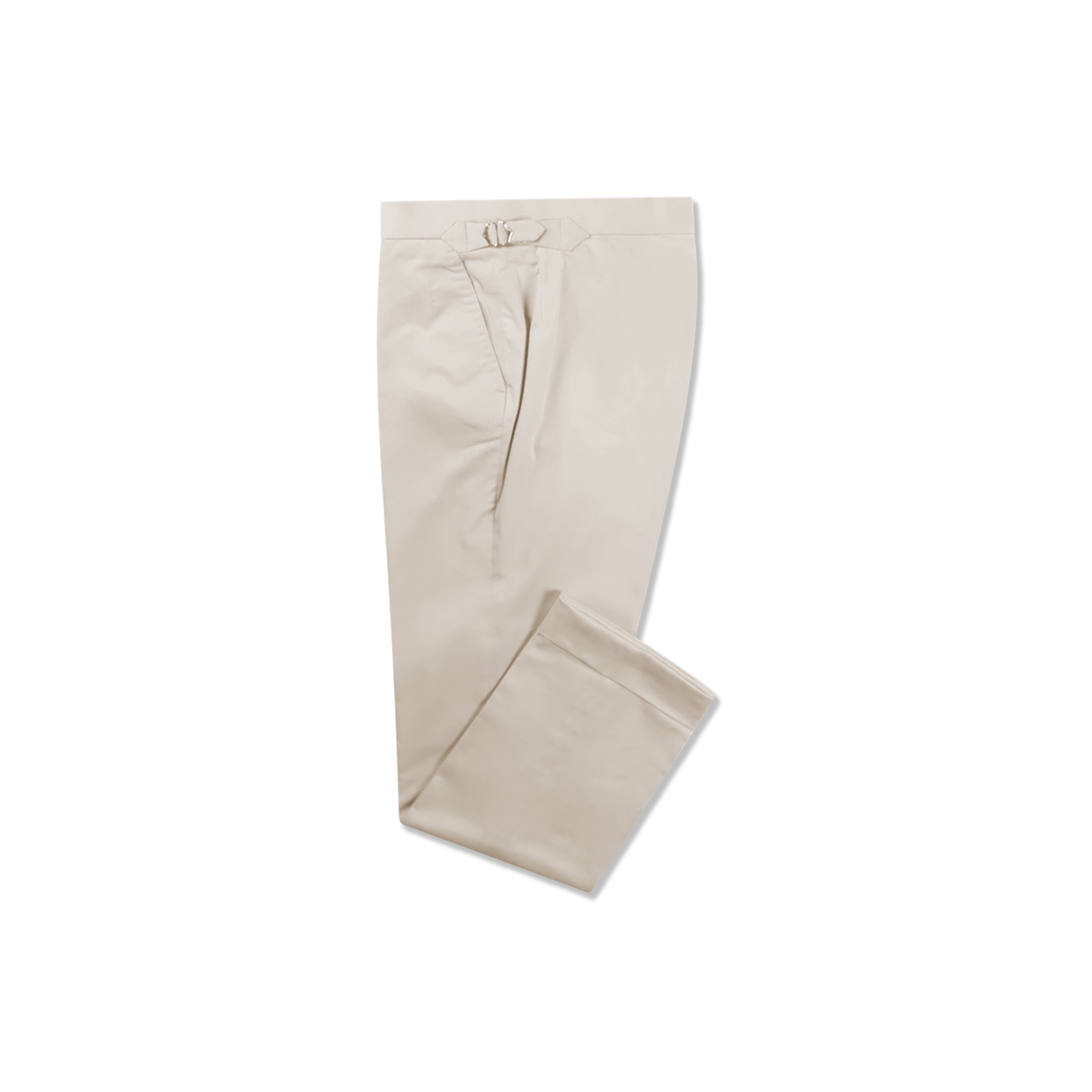 Flat Front Trouser In Stretch Cotton