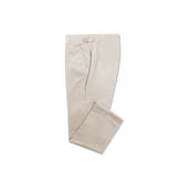 Flat Front Trouser in Stone Stretch Cotton