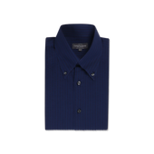 Button Down Collar Shirt in Navy Seersucker
