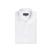 Button Down Collar Shirt in White Seersucker