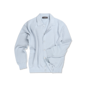 Polo Collar Cardigan in Sky Blue Piquet